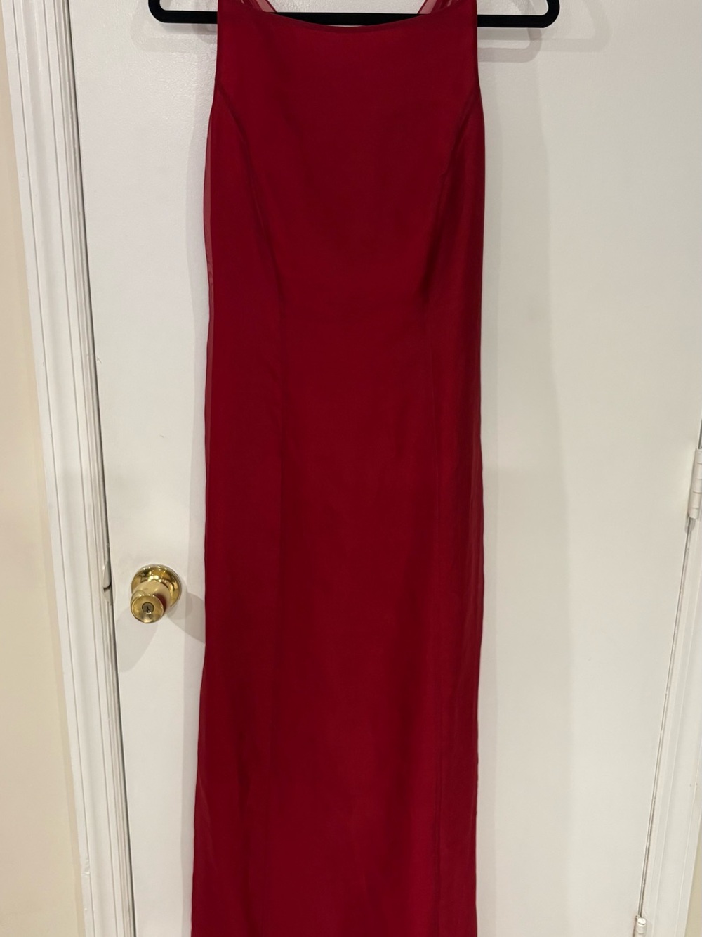 Ann Taylor Red Maxi Silk Dress with Sleek Silhouette